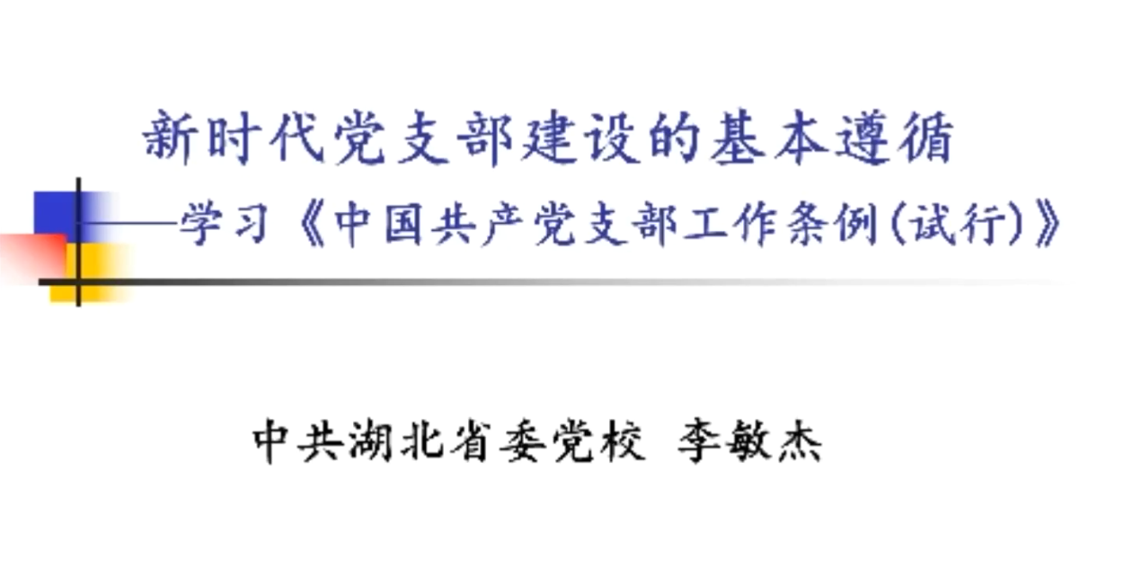 《中国共产党支部工作条例》解读